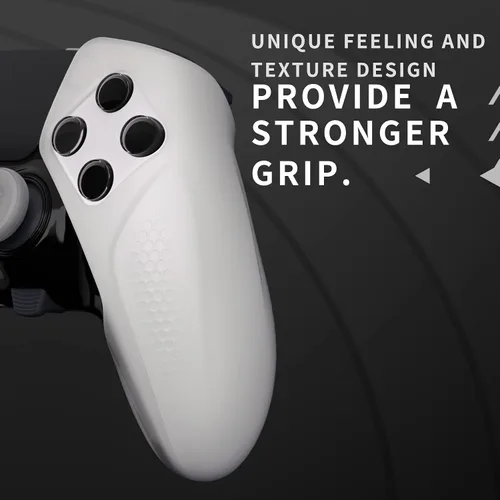 Vista 4 de PlayVital Ninja Edition Glow in Dark Half-Covered Silicone Cover for ps5 Edge Wireless Controller, Ergonomic Protector Soft Rubber Case for ps5 Edge