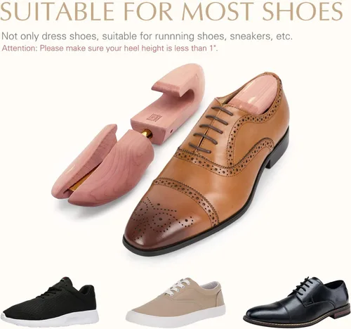 Vista 4 de Árboles de cedro para hombre paquete de valor, árboles de zapatos para hombre con fragancia de cedro, árboles de madera para zapatos para hombres