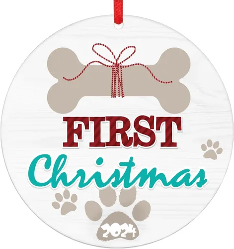 Vista 9 de PETCEE Adornos de gato para árbol de Navidad - Mi Primera Navidad Ornamento 2025 Marco de fotos de gatito Adornos personalizados para colgar fotos