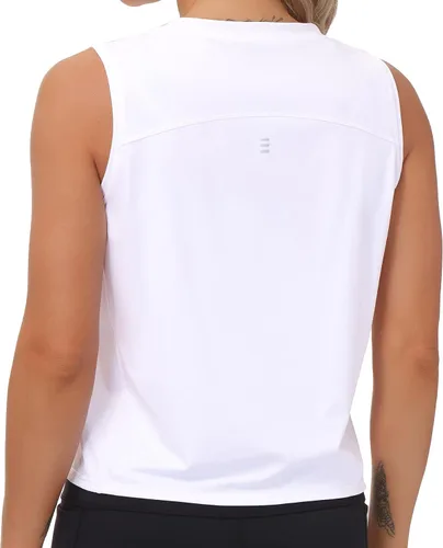 Vista 2 de THE GYM PEOPLE Tops de entrenamiento para mujer en seda de hielo de secado rápido sin mangas