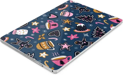 Vista 4 de Funda rígida compatible con MacBook Pro 16 14 M3 M2 2023 M1 Pro 13 2022 Air 13 2021 Retina 2020 Mac 11 12 Laptop patrón de invierno copo de nieve