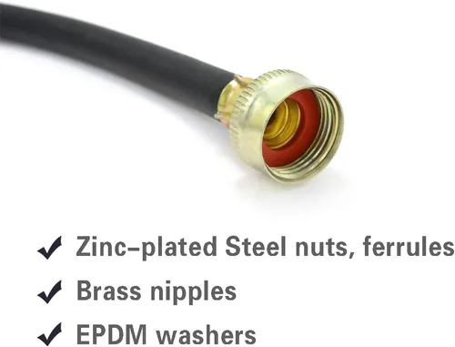 Vista 4 de TT FLEX Conector de manguera mezcladora en Y para lavadora de goma, accesorios de 3/4", longitud de 1 pie (12")