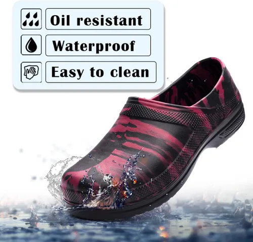 Vista 2 de Zapatos de chef para hombres y mujeres, zuecos de cocina para hombre, zapatos de cocina para hombre, zapatos de trabajo de enfermera, zapatos