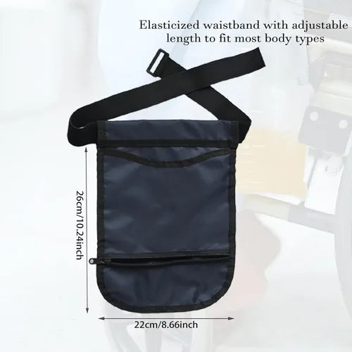 Vista 2 de Soporte para bolsa de catéter con cinturón, soporte para bolsa de drenaje de orina con correa ajustable, material impermeable (50.7 fl oz)
