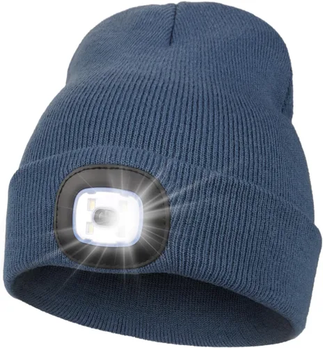 Vista 46 de MELASA Gorro unisex con luz, recargable por USB, manos libres, gorro LED, regalos de invierno para hombres Tinte amarillo albaricoque
