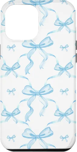 Vista 26 de Cintas y lazos estéticos de color azul claro para iPhone 16 en estuche de acuarela