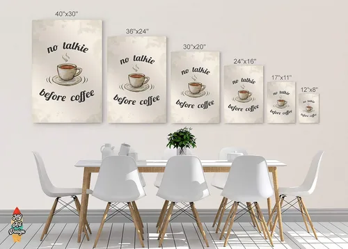 Vista 5 de HB Art Design No Talkie Before Coffee and Life Happens Coffee Helps 2 Panel Metal Print Set Wall Art Coffee Bar Decor Coffee Signs Kitchen Wall