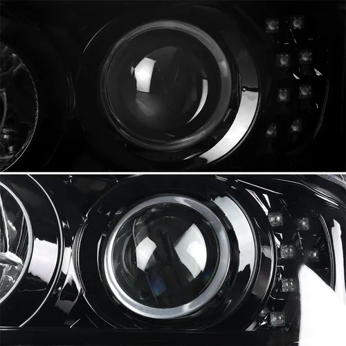 Vista 7 de SPEC-D TUNING Faros Delanteros Proyectores Negro Azabache con Tira LED y Señal de Giro LED Compatible con Ford Ranger 2001-2011, Par de Faros