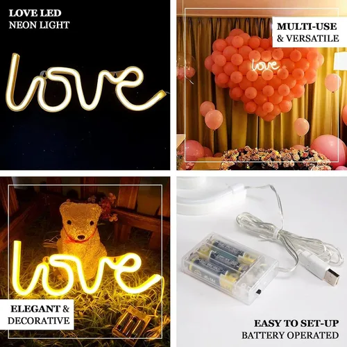 Vista 4 de Efavormart - Letrero de luz de neón de 13 pulgadas, luces LED reutilizables para decoración de pared, funciona con USB