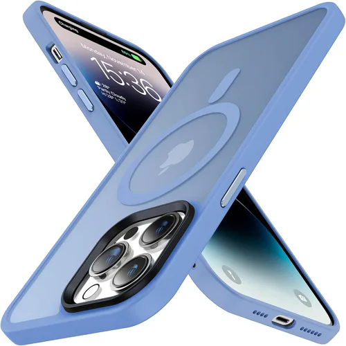 Vista 11 de Meifigno Magic Mag Series - Funda para iPhone 14 ProMax, [protección de grado militar y compatible con MagSafe], parte trasera mate translúcida