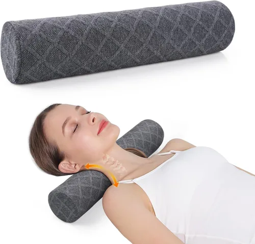 Vista 12 de Cozyhealth Almohada cervical pequeña de 3.1 pulgadas de alto, almohada cilíndrica de espuma viscoelástica suave media para dormir, soporte de cuello