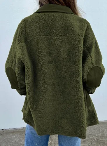 Vista 2 de Dokotoo Abrigos de invierno para mujer, con cuello vuelto y botones, manga larga, con bolsillos