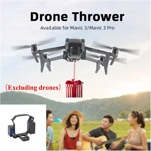 Vista 3 de Drone Airdrop System UAV Propuesta de boda Dispositivo de entrega para D-JI Mavic 3/3 Pro Control de un botón por control remoto