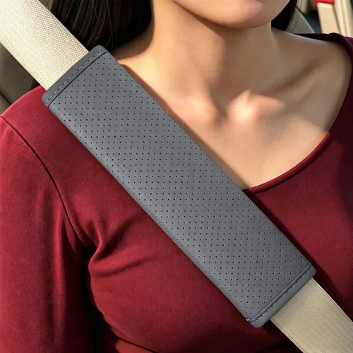 Vista 21 de Almohadillas para cinturón de seguridad, fundas de cuero para cinturón de seguridad, cojín de conducción más cómodo, ayuda a proteger tu cuello