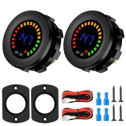 Vista 9 de Linkstyle Medidor de Batería de 12 V, Voltímetro Impermeable de 12 V, Medidor de Voltaje de Pantalla Digital para Marina, Auto, Motocicleta