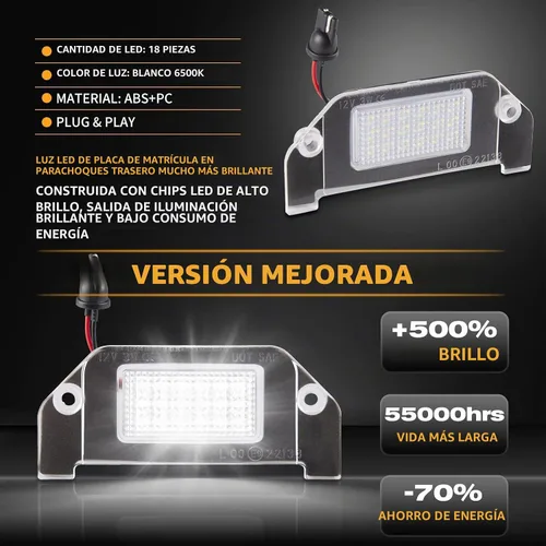 Vista 3 de Gempro Luces LED para matrícula, parachoques trasero, montaje de lámparas para Dodge Charger Challenger, Avenger Magnum Dart, 6000 K, color blanco