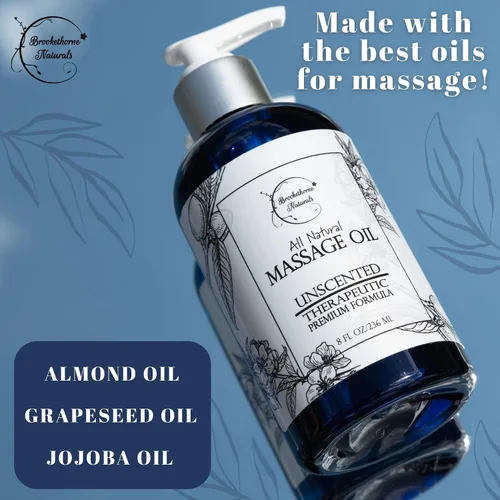 Vista 4 de Aceite de masaje para terapia de masaje Kit de masaje con aceite de masaje sin perfume y aceite de lavanda para masaje de cuerpo completo