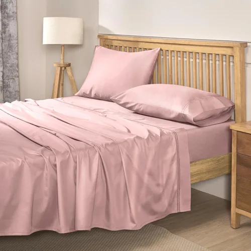 Vista 29 de Sábanas de Cama de Algodón 100% Natural Juego de Sábanas Twin de Tejido Satinado de Una Sola Capa de 500 TC Ropa de Cama Sólida Suave