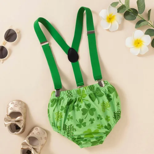 Vista 5 de Conjunto de letras de San Patricio con estampado de bebé, conjunto de ropa de bebé para niñas