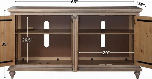 Vista 3 de Martin Svensson Home Garden District - Soporte de TV de madera maciza de 65 marrón (Driftwood Brown)