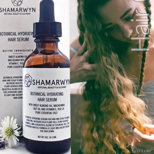 Vista 9 de Suero para el cabello, aceite hidratante botánico, brillo natural orgánico para el cabello con geranio y lavanda, 2 onzas