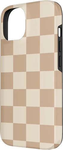 Vista 5 de Funda de tablero de ajedrez marrón beige claro para iPhone 14 Pro