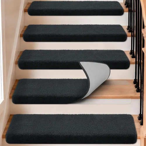 Vista 11 de Stair Treads for Wooden Steps Indoor, KOOTETA 1 Pack 20" X 32" Non Slip Beige M
