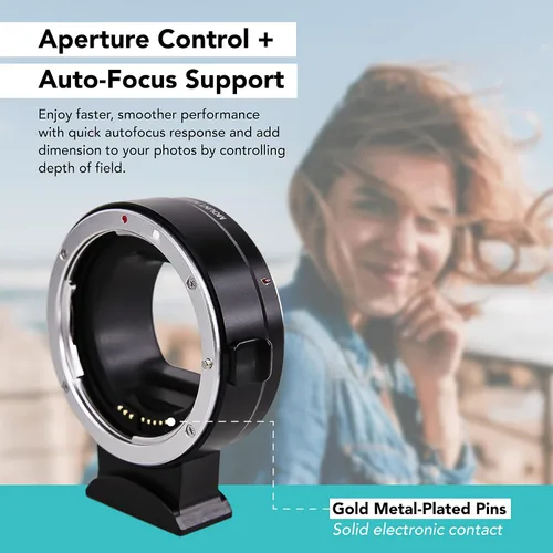Vista 3 de Foto&Tech EF-EOS - Adaptador de montaje en R, convertidor de montaje de lente de enfoque automático compatible con lente EF EF-S, EOS R R5 R6 R7 RP