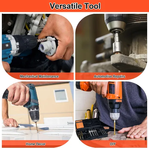 Vista 7 de THINKWORK Extractor de tornillos de 16 piezas, kit de extractor de pernos en espiral, juego de brocas para mano izquierda, brocas inversas