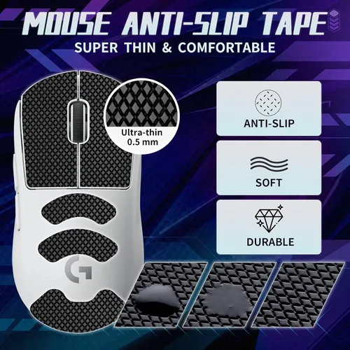 Vista 2 de Cinta de agarre antideslizante para mouse compatible con Logitech G PRO X SuperlightSuperlight 2, mouse inalámbrico para juegos, absorción de sudor