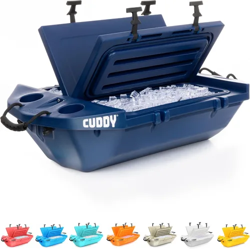 Vista 11 de CUDDY - Enfriador flotante y recipiente de almacenamiento en seco para tierra y agua, 40 cuartos de galón, ideal para río, playa, kayak, piscina