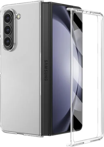 Vista 13 de Ruky Funda para Samsung Galaxy Z Fold 5, cubierta de cuerpo completo con protector de pantalla integrado, soporte de carga inalámbrica de PC duro