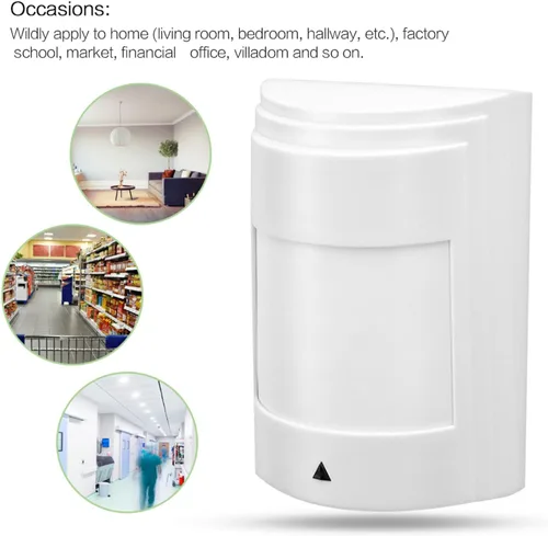 Vista 5 de Sensor de movimiento infrarrojo pasivo con cable 12 V detector PIR dual alarma de seguridad para el hogar alta sensibilidad de bajo ruido