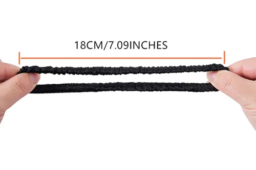 Vista 3 de Maxfeel 100% 0.98 pulgadas pura seda Muberry banda elástica para mujeres (0.98 pulgadas, 0.98 pulgadas, color negro, paquete de 3)