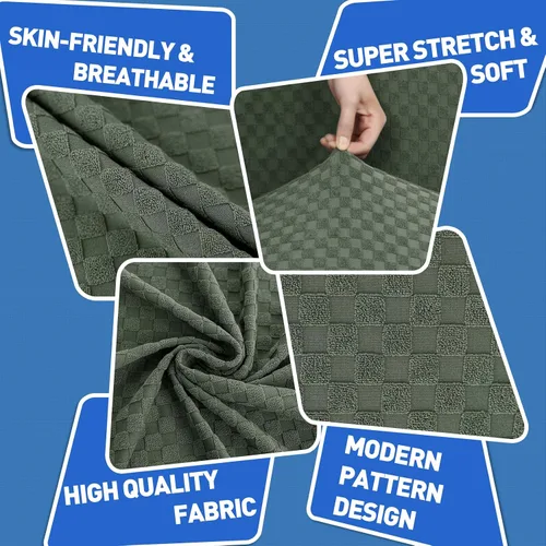 Vista 5 de MAXIJIN funda para sofá de 4 piezas, para sofás de 3 plazas, muy elástica, no se desliza, para perros, para mascotas, protector elástico de muebles