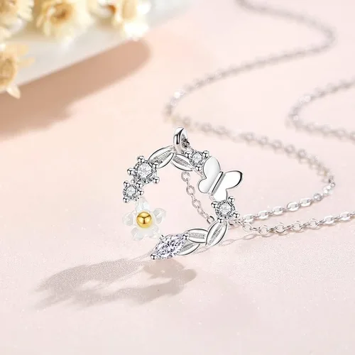 Vista 4 de Joyas para mujer, regalo Universo Planeta Estrella Luna Nekclace, plata de ley 925 colgante de luna y estrella, regalo de San Valentín, aniversario