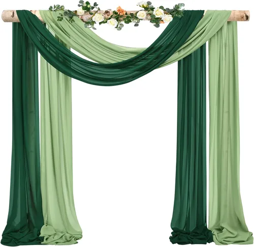 Vista 41 de Tela para Cubrir Arco de Boda, 4 Paneles 71 cm x 6,1 m Telas para Arco de Boda Azul Bebé para Ceremonia, Telas de Gasa para Decoración de Arco
