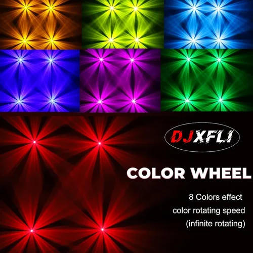 Vista 5 de 120W LED Cabeza Móvil Dj Luz Roto Prism Beam Etapa Luces 8 GOBOs 8 Colores DMX 512 12CH Sonido DJ Iluminación para Disco Fiesta Eventos Boda Etapa