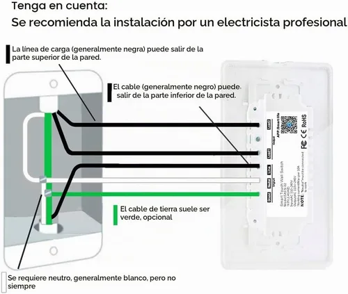 Vista 3 de Interruptor de luz inteligente, botón de doble interruptor inteligente WiFi, compatible con Alexa y Google Home, control remoto con función