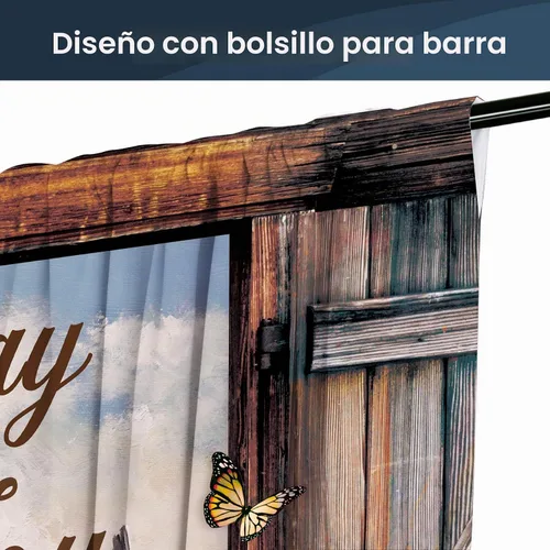 Vista 4 de Miyotaa - Cortinas rústicas de granja con diseño de pollo para cocina, 2 paneles, 27.5 pulgadas de ancho x 39 pulgadas de alto, bolsillo