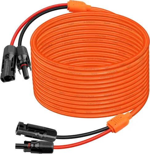 Vista 8 de XRDS -RF Cable de extensión solar de 5 pies, cobre estañado de 14AWG con conectores de panel solar, cables de derivación rojo y negro de 10AWG