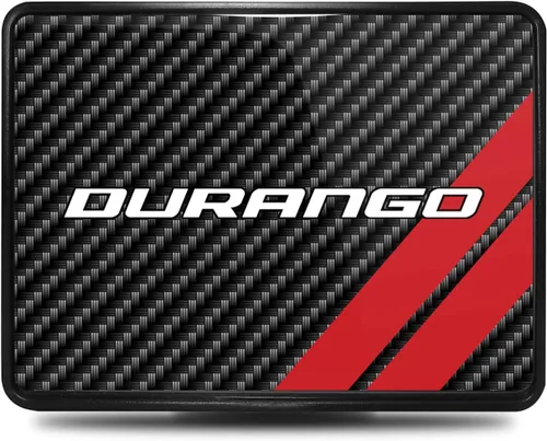 Vista 2 de iPick Image Placa de aspecto de fibra de carbono con gráfico UV para Dodge Durango en plástico ABS de 2 pulgadas, con licencia