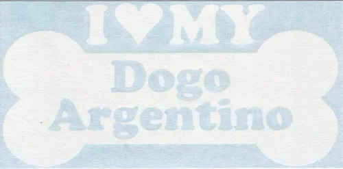Vista 2 de I Heart Love My Dogo Argentino - Dog Bone Argentina raza pura autos camiones ciclomotor casco duro tabla de surf auto automotriz artesanía portátil