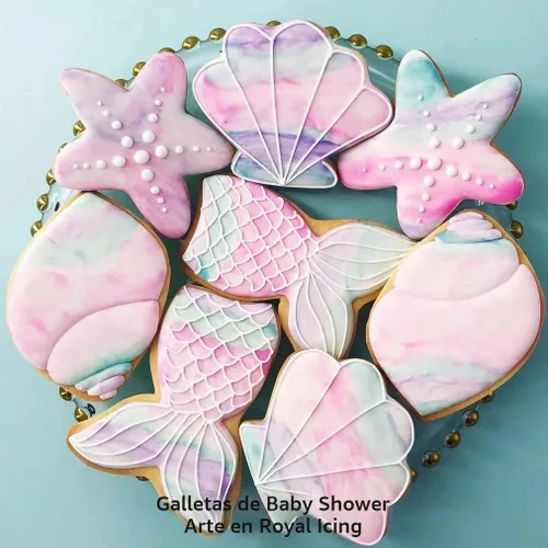 Vista 7 de Cortadores de galletas de sirena, cola de sirena, estrellas de mar, conchas de mar de acero inoxidable, formas para hornear, regalo