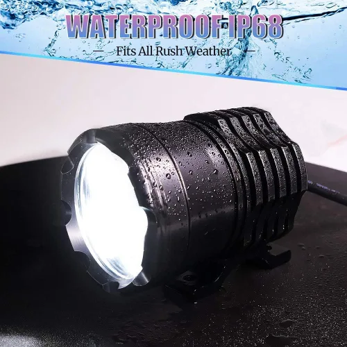 Vista 2 de Kits de luces de conducción para motocicleta, luces de marcha de 60W con interruptor, luz universal de 12V-60V para moto, bicicleta eléctrica, ATV