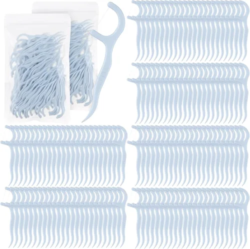 Vista 8 de Baderke 600 púas de hilo dental a granel para adultos, palillos de dientes no rompibles, hilo dental, limpieza dental para viajes familiares (negro)