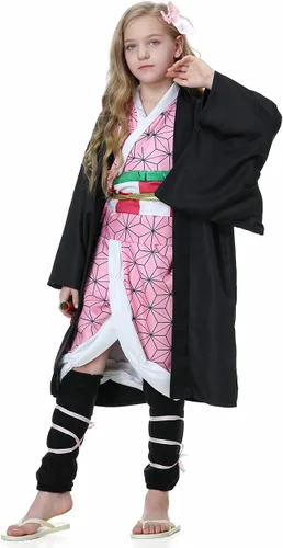 Vista 2 de Anime Cosplay Costume kimono Christmas Thanksgiving Day Cloak Outfit Halloween Dress Uniform for Kids and Adults