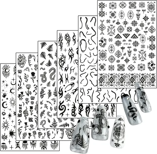 Vista 12 de Calcomanías de arte de uñas de flores, holográficas 5D en relieve de flores en relieve de corazón, calcomanías autoadhesivas para uñas, decoración