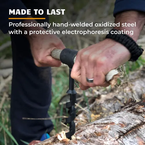 Vista 4 de Bushcraft Survival Barrena de Ojo Escocés de 1 Pulgada Broca Manual de Barrena para Madera para Acampar y Construcción de Refugios Herramientas