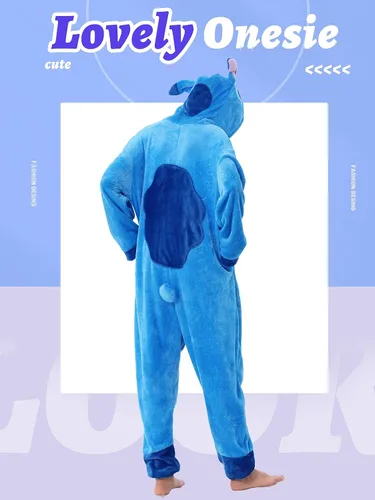 Vista 2 de QSTYLE Disfraz de animal para adultos, disfraz de Halloween, traje de cosplay de una pieza para mujeres y hombres